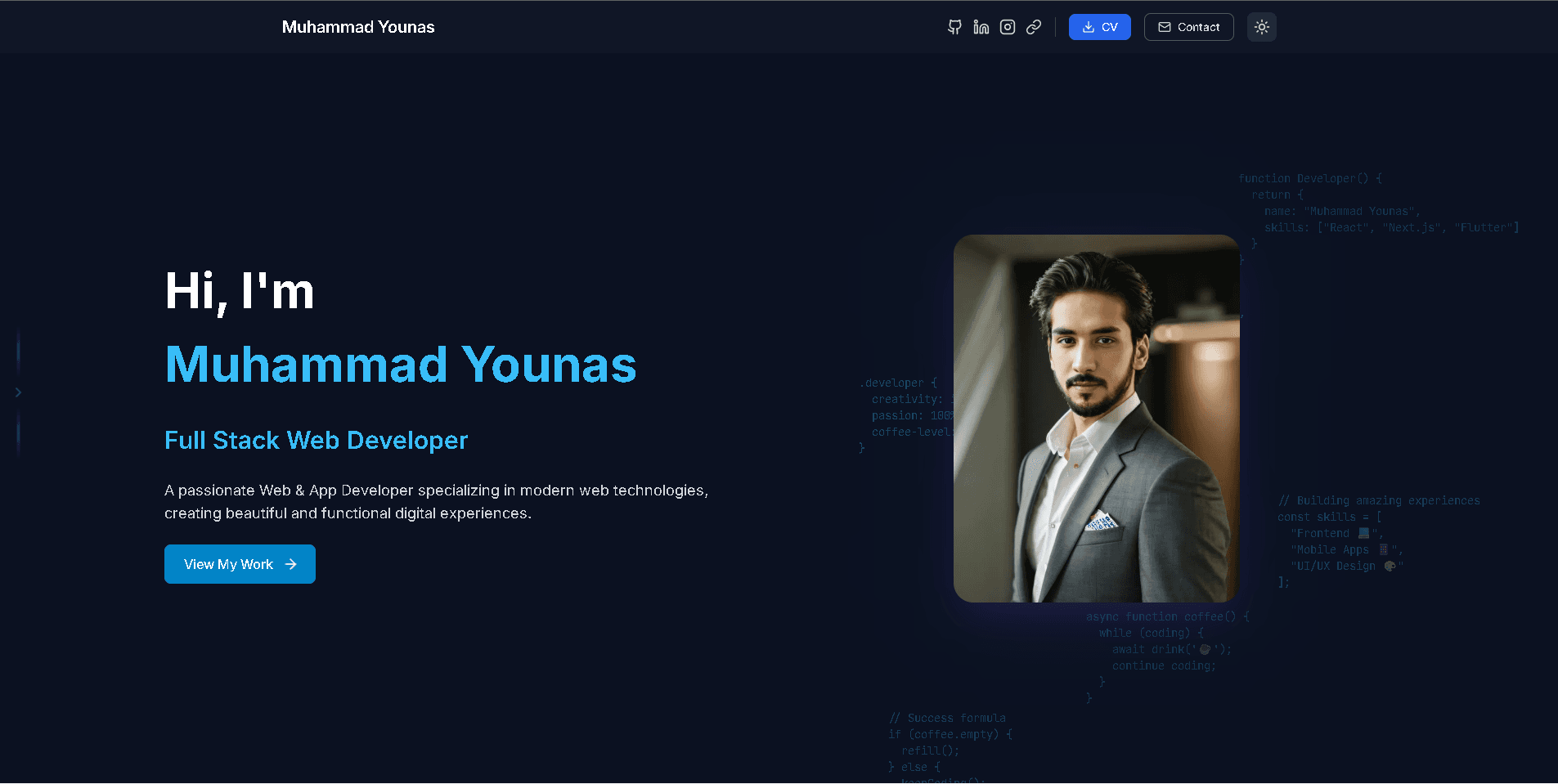 Portfolio Showcase - Web Development project showcasing React, Next.js, Framer Motion, TailwindCSS